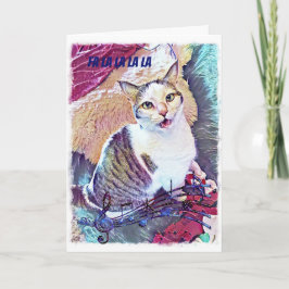 Funny Cat Christmas Card Feiertagskarte
