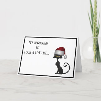 Funny Cat Christmas Card Feiertagskarte