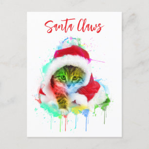 Funny Cat Christmas Card Feiertagspostkarte