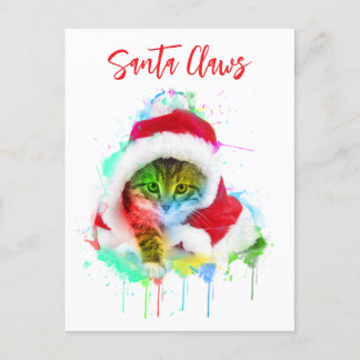 Funny Cat Christmas Card Feiertagspostkarte