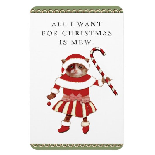Funny Cat Christmas Cards Magnet (Vertikal)