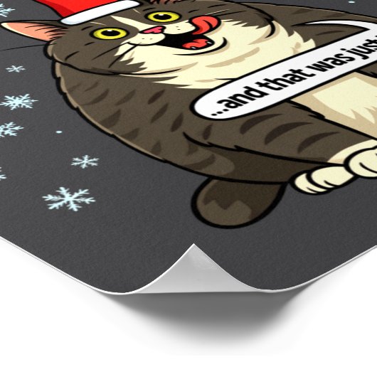 Funny Cat Christmas Carol Meme Merch Santa Hat Kit Poster (Ecke)