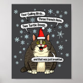 Funny Cat Christmas Carol Meme Merch Santa Hat Kit Poster (Vorne)