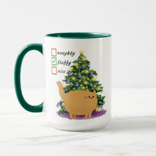 Funny Cat Christmas Checklist Tasse