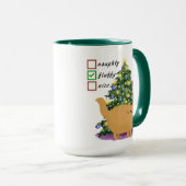 Funny Cat Christmas Checklist Tasse (VorderseiteRechts)