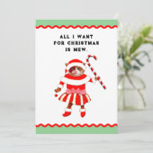 Funny Cat Christmas Feiertagskarte (Stehend Vorderseite)