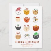 Funny Cat Christmas Feiertagskarte (Vorderseite)