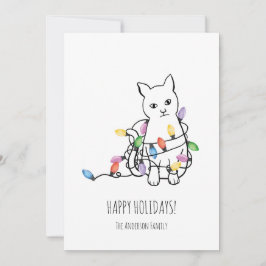 Funny Cat Christmas Holiday Card Feiertagskarte