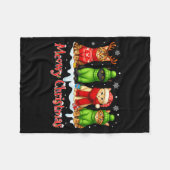 Funny Cat Christmas Holiday Xmas Santa Hat Meowy C Fleecedecke (Vorderseite (Horizontal))