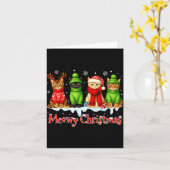 Funny Cat Christmas Holiday Xmas Santa Hat Meowy C Karte (Gelbe Blume)