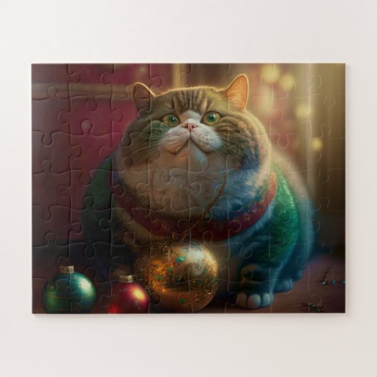 FUNNY CAT CHRISTMAS JIGSAW PUZZLE (Horizontal)