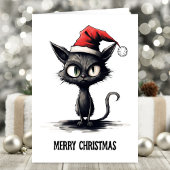 Funny Cat Christmas Karte