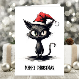 Funny Cat Christmas Karte