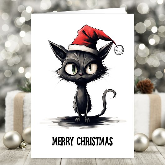 Funny Cat Christmas Karte