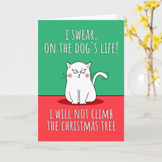Funny Cat Christmas Karte (Gelbe Blume)