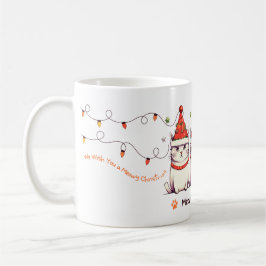 Funny Cat Christmas Lights Mug Kaffeetasse