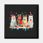 Funny Cat Christmas Lights Reindeer Santa Xmas Kit Magnet (Vorne)