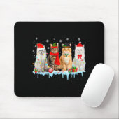 Funny Cat Christmas Lights Reindeer Santa Xmas Kit Mousepad (Mit Mouse)
