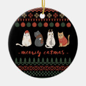 Funny Cat Christmas Pub - Katze Weihnachten Keramik Ornament (Vorne)