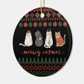 Funny Cat Christmas Pub - Katze Weihnachten Keramik Ornament (Links)