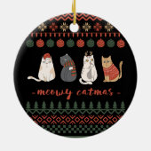 Funny Cat Christmas Pub - Katze Weihnachten Keramik Ornament (Hinten)
