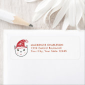 Funny Cat Christmas Return Address Label (Insitu)