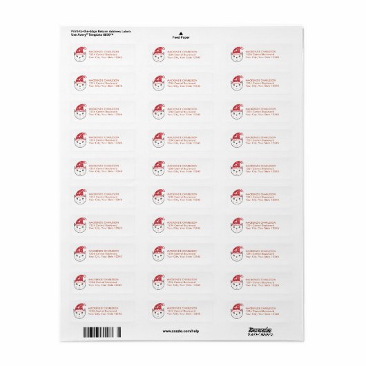 Funny Cat Christmas Return Address Label (Vorne)