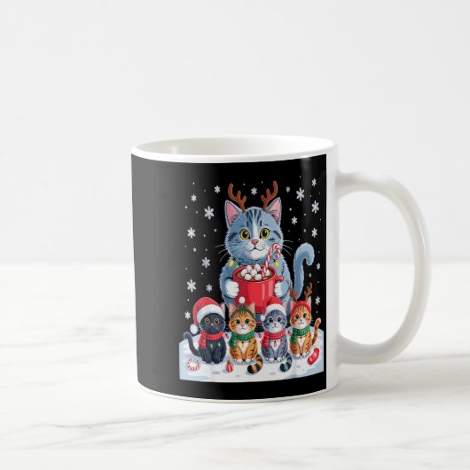 Funny Cat Christmas Shirt Holiday Santa Design  Kaffeetasse (Rechts)