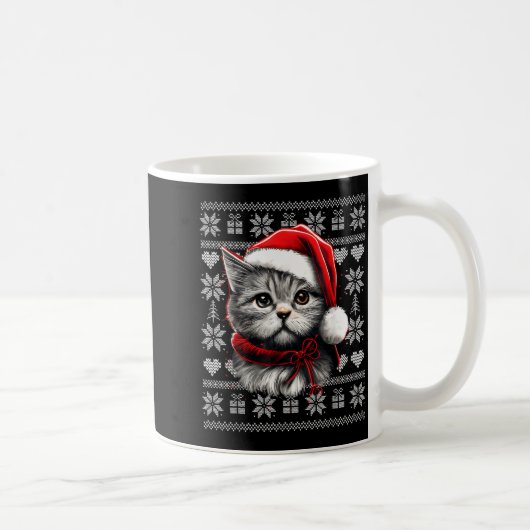 Funny Cat Christmas Shirts Men Women Cats Lover Ug Kaffeetasse (Rechts)