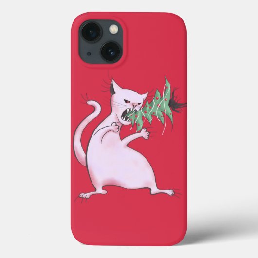 Funny Cat Christmas Tree Eater Holiday Case-Mate iPhone Hülle (Rückseite)