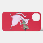 Funny Cat Christmas Tree Eater Holiday Case-Mate iPhone Hülle (Rückseite (Horizontal))