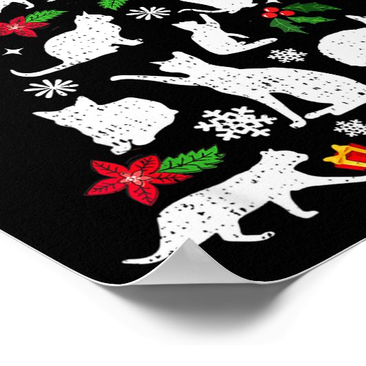 Funny Cat Christmas Tree For Men Women Kids  Poster (Ecke)