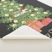 Funny Cat & Christmas Tree Merry Catnaps! Schwarz Sherpadecke (3/4)
