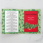 Funny Cat Christmas Tree Trouble Holiday Karte (Innenseite)