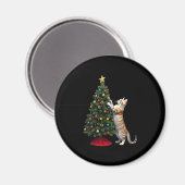 Funny Cat Christmas Tree Xmas Gifts Men Women Kids Magnet (Vorderseite/Rückseite)