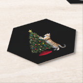 Funny Cat Christmas Tree Xmas Gifts Men Women Kids Untersetzer (angewinkelt)