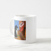 Funny Cat Christmas Tuxedo Kitten Maus Kaffeetasse (Vorderseite Links)