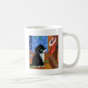 Funny Cat Christmas Tuxedo Kitten Maus Kaffeetasse