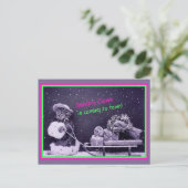 Funny Cat Christmas Vintag Postkarte (Stehend Vorderseite)