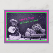 Funny Cat Christmas Vintag Postkarte (Vorderseite)