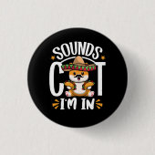 Funny Cat Cinco De Mayo Gift Sombrero Tacos Lover Button (Vorderseite)