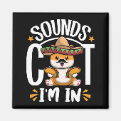Funny Cat Cinco De Mayo Gift Sombrero Tacos Lover Magnet (Vorne)