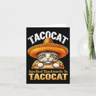 Funny Cat Cinco De Mayo Tacocat Spruch rückwärts I Karte