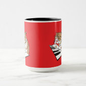 Funny Cat Classic Jazz Piano Keyboard Player Tasse (Zentrum)