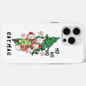 Funny Cat Claus Merry Catmas Case-Mate iPhone Hülle (Rückseite (Horizontal))