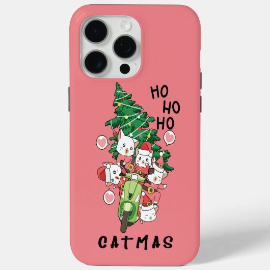 Funny Cat Claus Merry Catmas Case-Mate iPhone Hülle (Rückseite)
