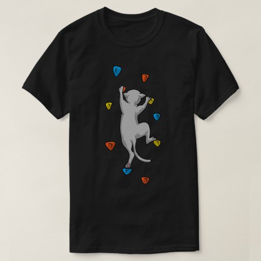 Funny Cat Climber Rock Klettern Geschenk für Männe T-Shirt (Design vorne)