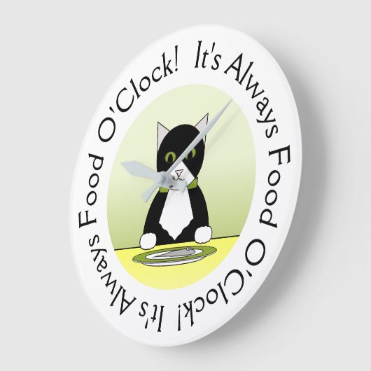 Funny Cat Clock Große Wanduhr (Winkel)