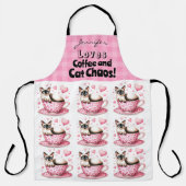 Funny Cat Coffee All-Over Print Schürze (Vorderseite)