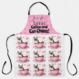 Funny Cat Coffee All-Over Print Schürze
